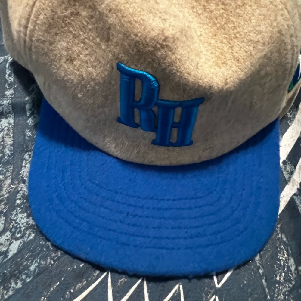 RHUDE authentic Blue and Tan Cap with RH Logo on side